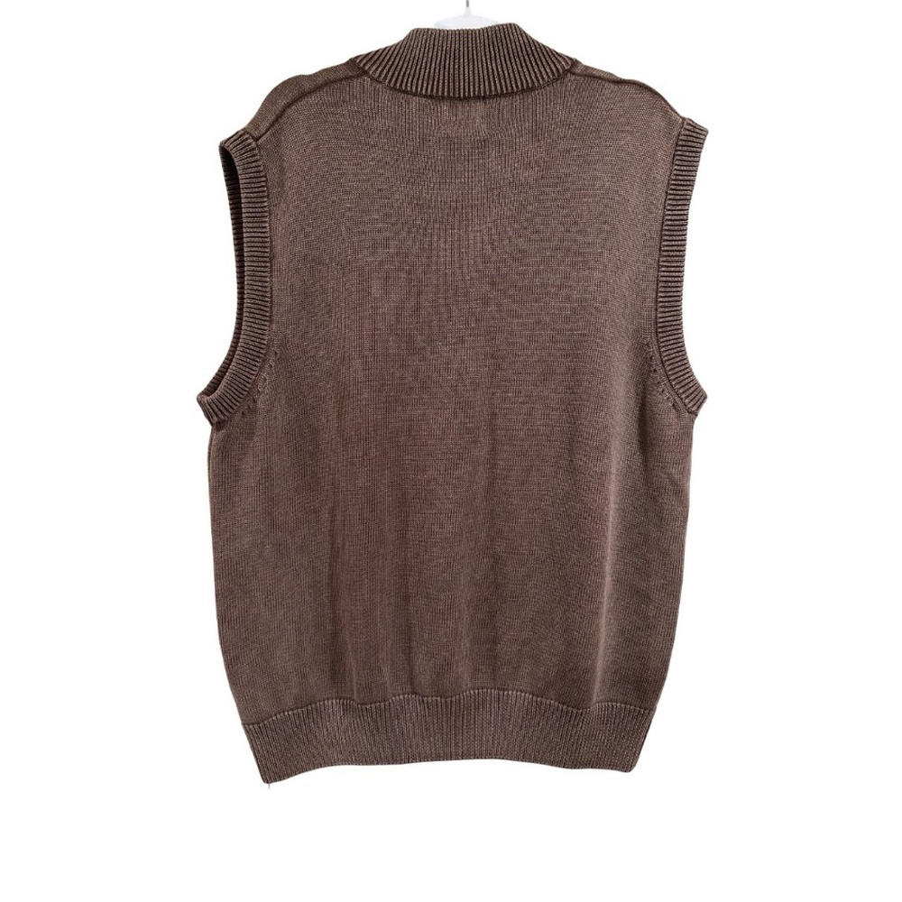 FREE* Red Head BassPro Shops Brown Sweater Vest Cotton 1/4 zip Mock Neck Size XL - Picture 6 of 16